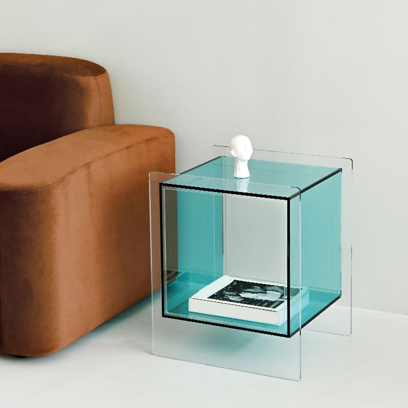 21.65"/23.62" Tall 1 - Shelf Nightstand Acrylic with Casters Night Stand