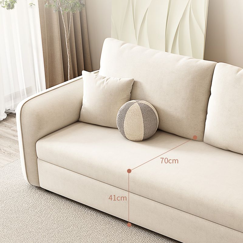 Contemporary 30.7"H Microfiber Square Arm Sofa Bed for Apartment