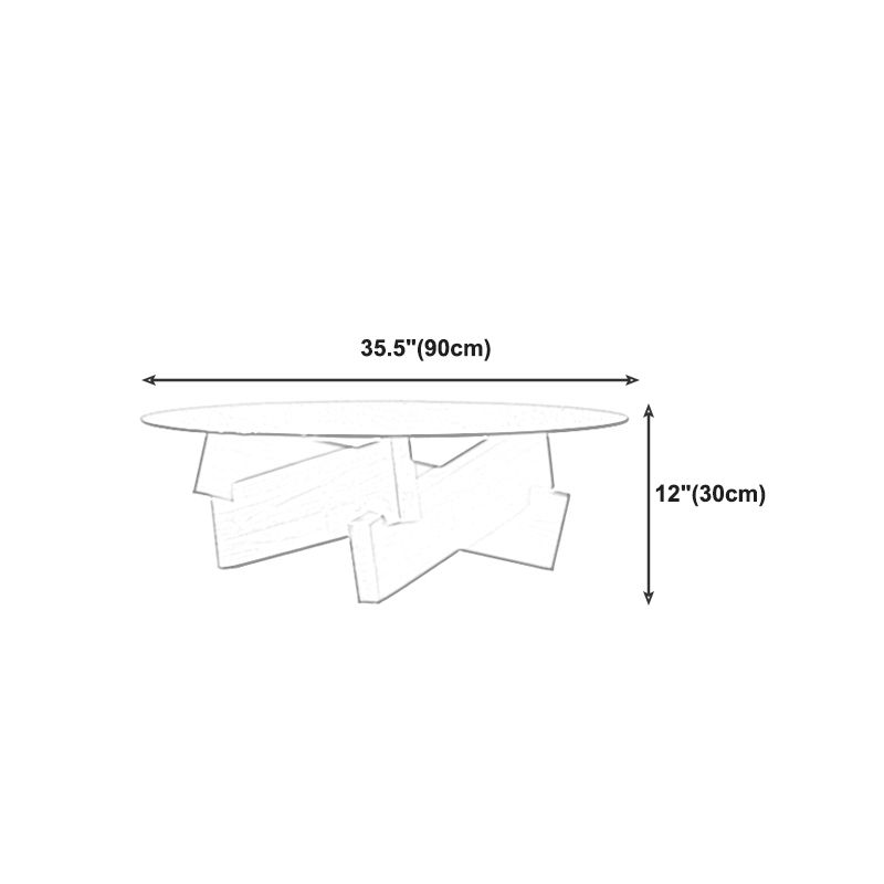 Contemporary Cross Legs Coffee Table 1 Single Wood Cocktail Table