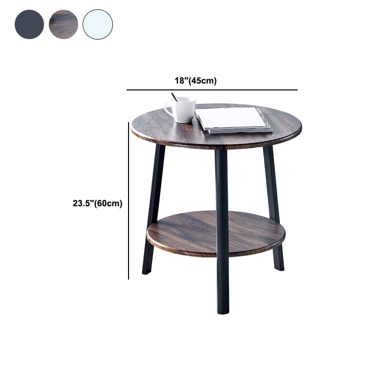 3 Legs Round Side End Table Wood Side End Table with Storage