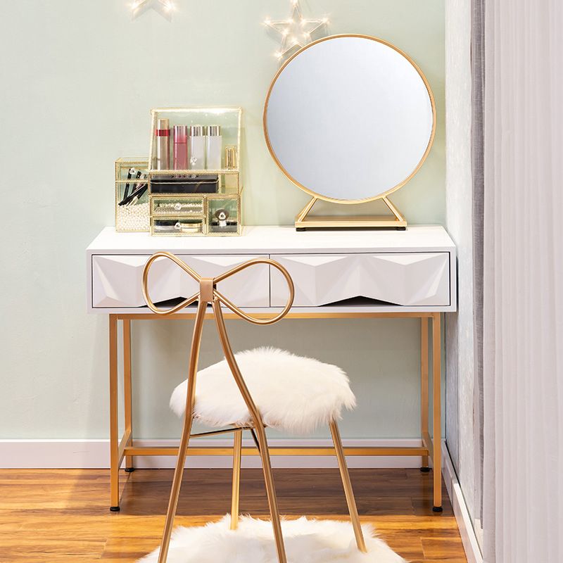 15.74" Wide Makeup Vanity Desk Vanity Tables with 2 Storage Drawers, Bright White