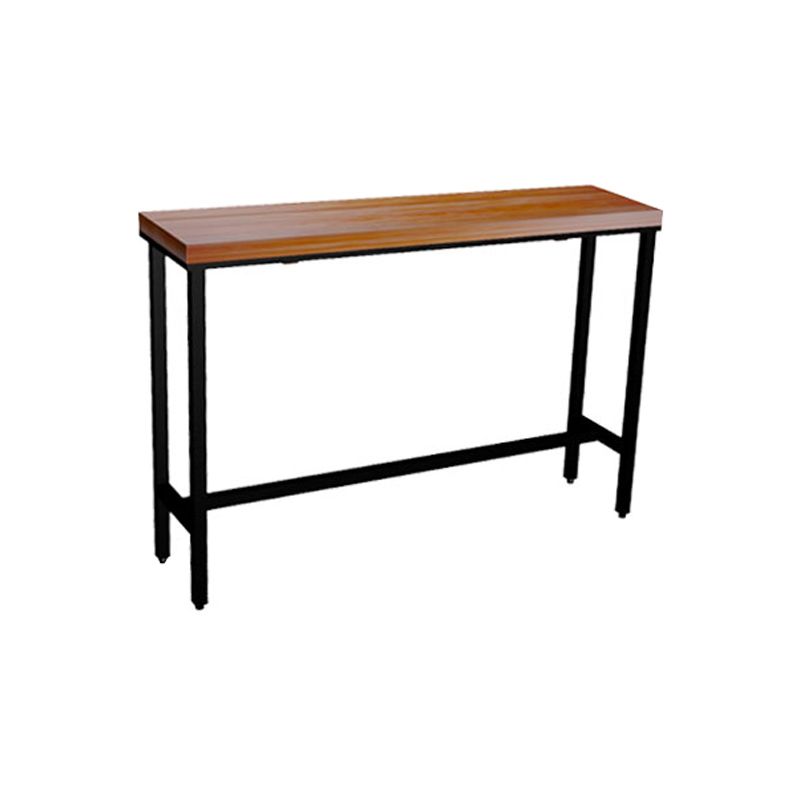 Modern Wood Bar Height Table with Rectangle Table Top Black Trestle Table - 42" H