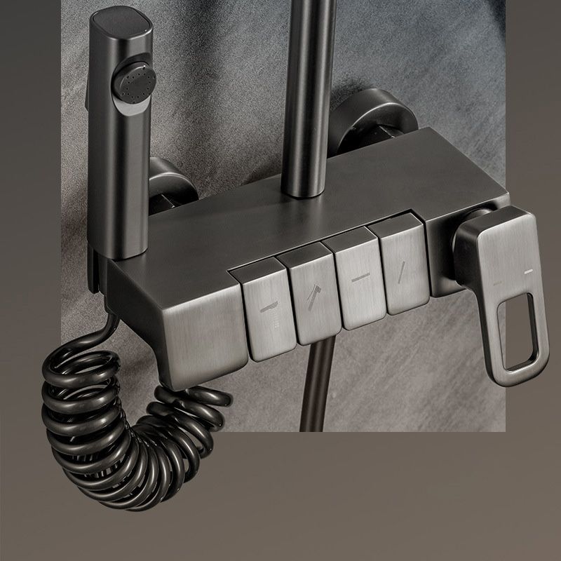 Wall Mounted Shower Adjustable Arm Shower Faucet Metal Shower System with Slide Bar