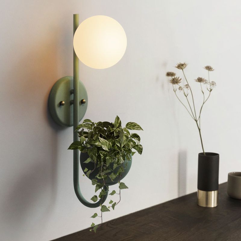 1 leichte Ballleuchte Lampe Industriegelb/blau/grünes Metall LED -Pflanzen Wandmontage Beleuchtung für Restaurant
