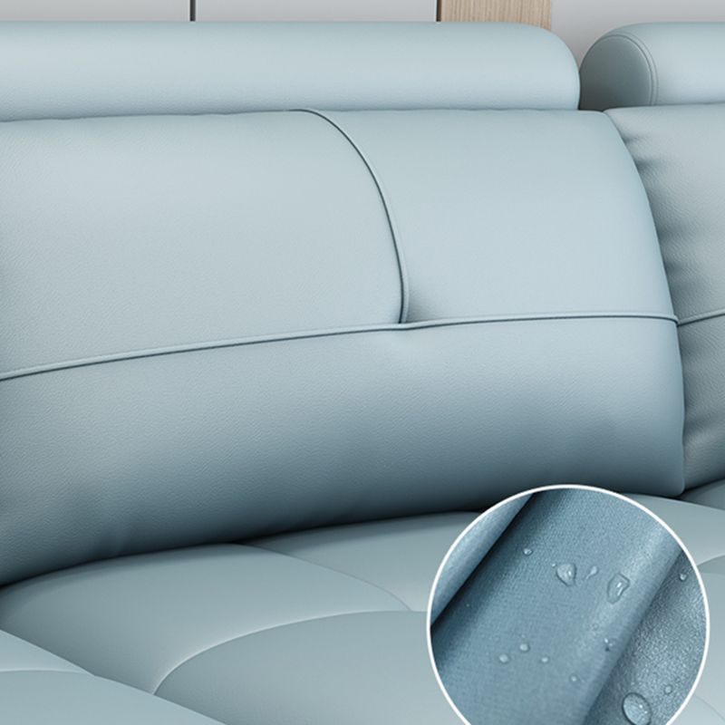 Flared Arm Sectional with Adjustable Headrest and Pocket Storage for Living Room