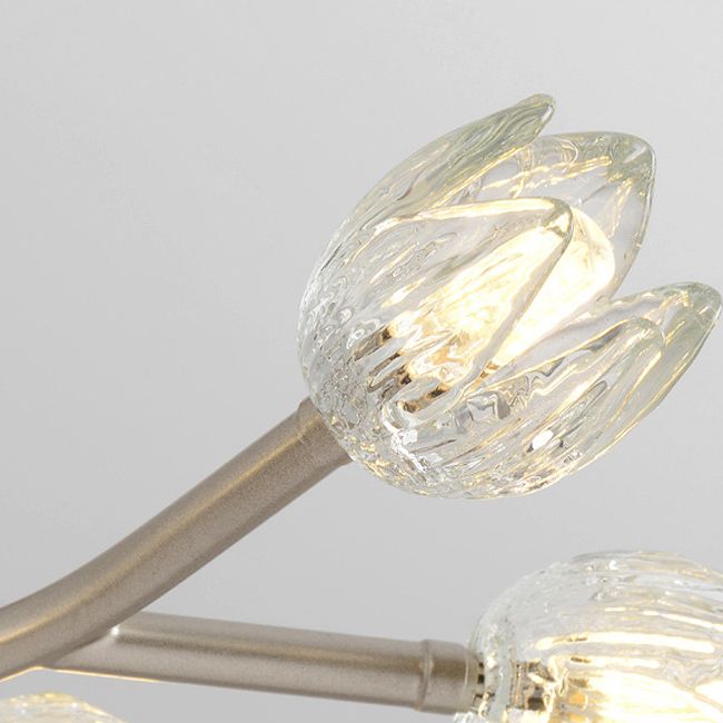 Modern Style Flower Shape Flush Mount Metal Ceiling Light for Living Room