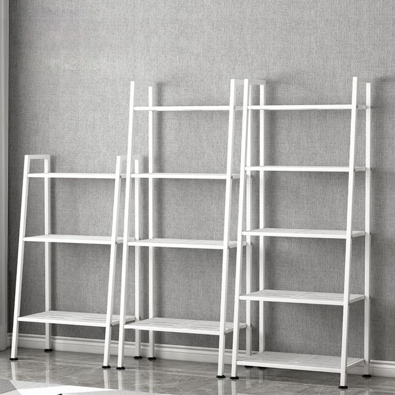 Modern Style Ladder Bookshelf Open Back Metal Bookcase for Home