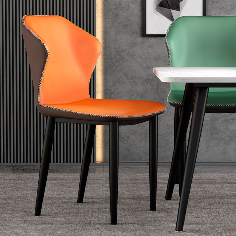 Sillas orejeras de estilo industrial Sillas de comedor de cuero PU para cocina