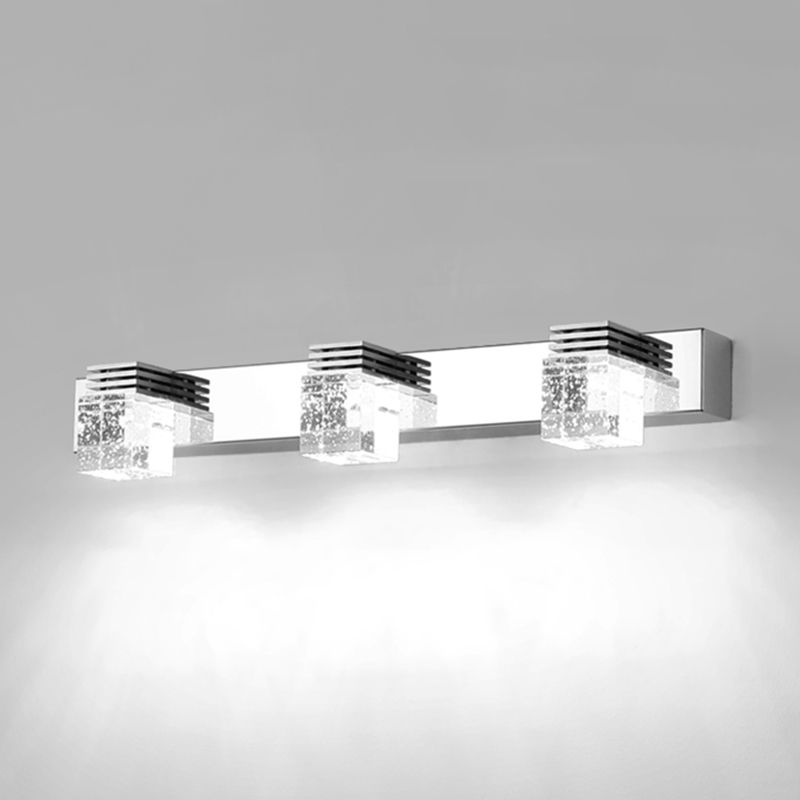 Contemporary Vanity Light Clear Crystal Wall Light Fixture for Bathroom