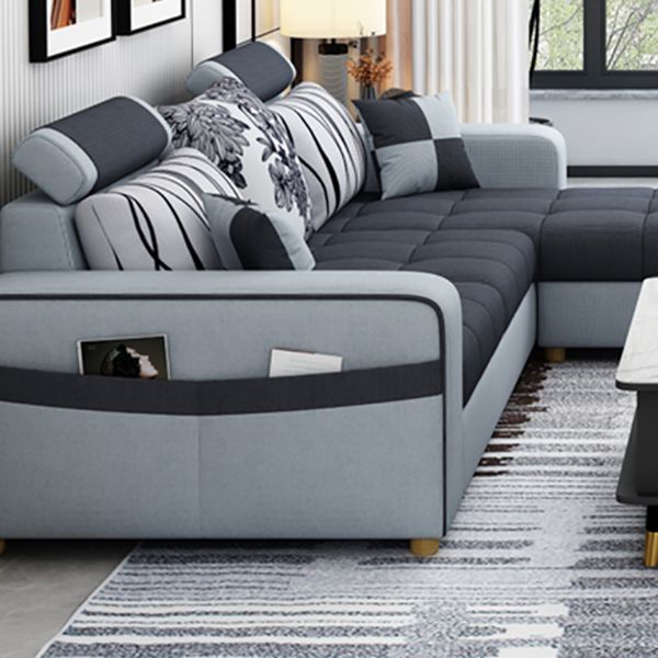 82.67"Long Square Arms Sofa for Living Room Contemporary with Sewn Pillow Back