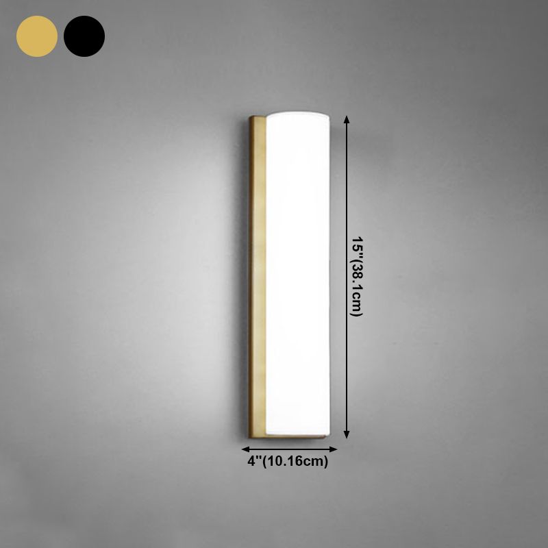Modern Metal Wall Sconce Cylinder 1 Light Wall Light with Glass for Bedroom
