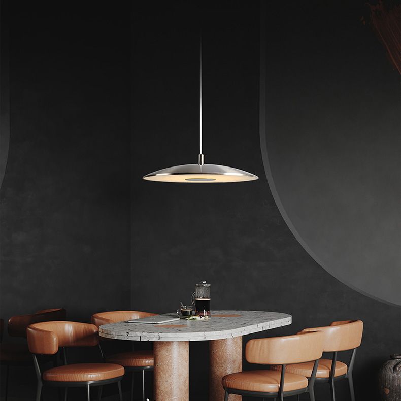 Metal Round Shape Hanging Light Modern Style 1-Light Hanging Mounted Light Fixture