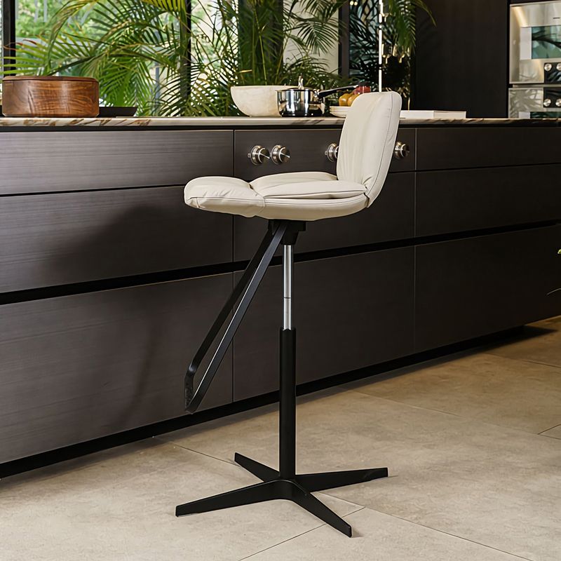 Industrial Style Adjustable Bar Stool Leather Counter Bar Stool for Home