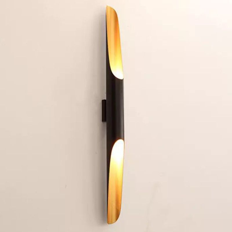 Slaapkamer Postmoderne muur SCONCE Metalen zwart-gouden wand gemonteerd verlichtingsarmatuur