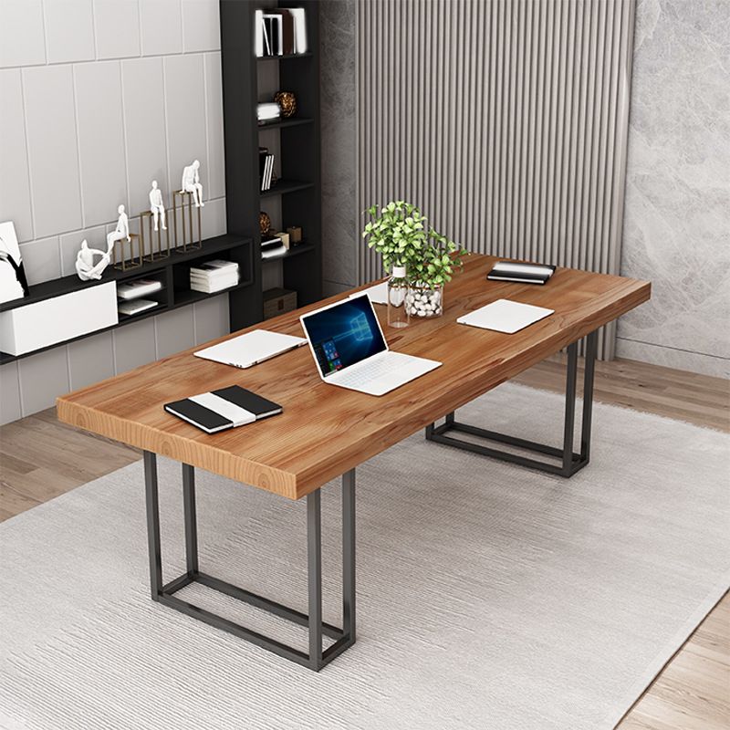 Brown Solid Wood Dining Table Set 1/2/5/7 Pieces Industrial Dinette Set for Home