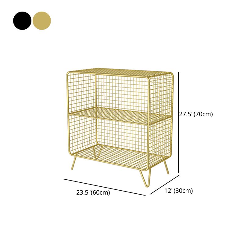 Glam Style Metal Bookshelf Closed Back Standard Shelf Bookcase for Home