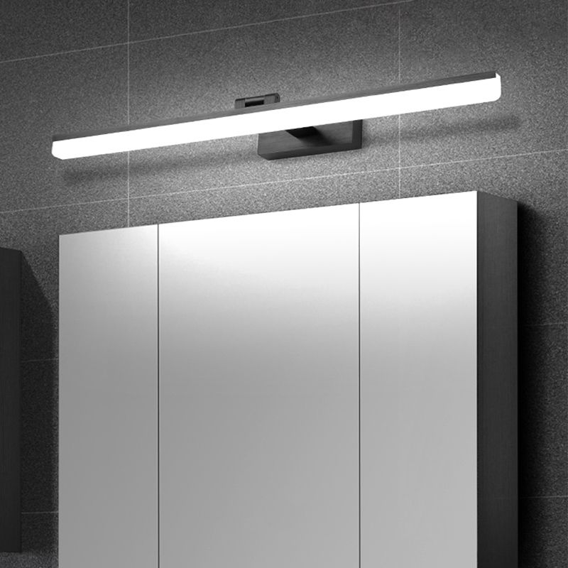 Metal Linear Shape Mirror Wall Light Modern Style 1 Light Mirror Wall Mount Light