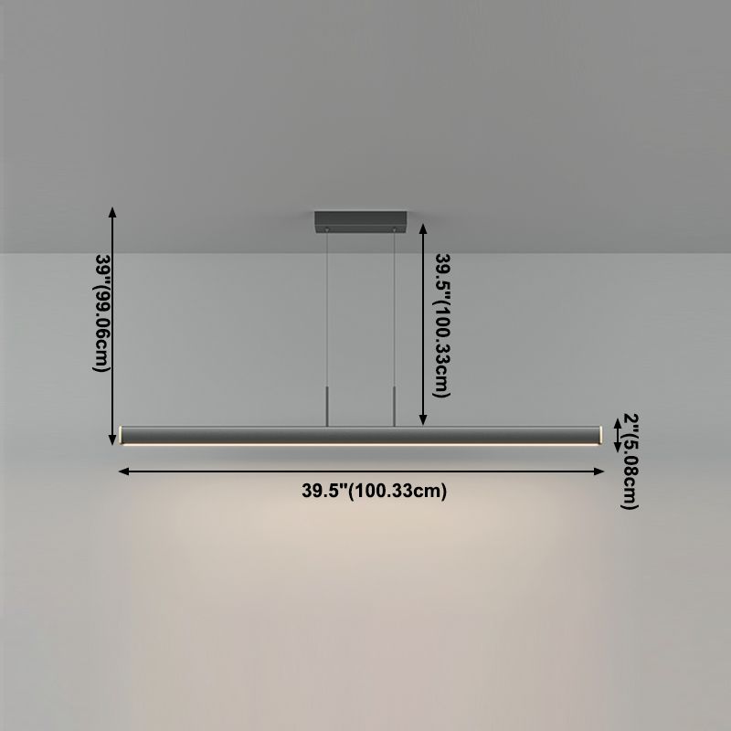 Ideas modernas de iluminación de la isla LED de hierro Lámpara lineal de lámpara lineal para el comedor