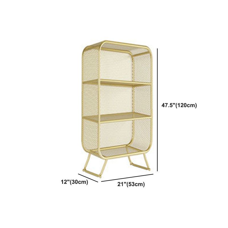 Glam Iron Standard Bookshelf Vertical Closed Back Bookshelf for Home