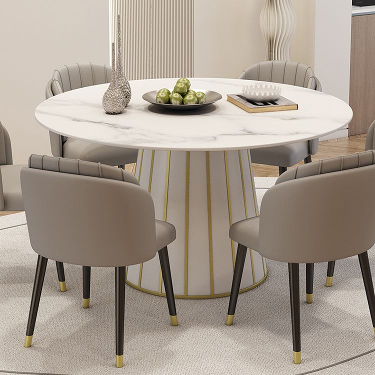 Nordic Round Stone Dining Table 1/7 Pieces Dining Set for Kitchen