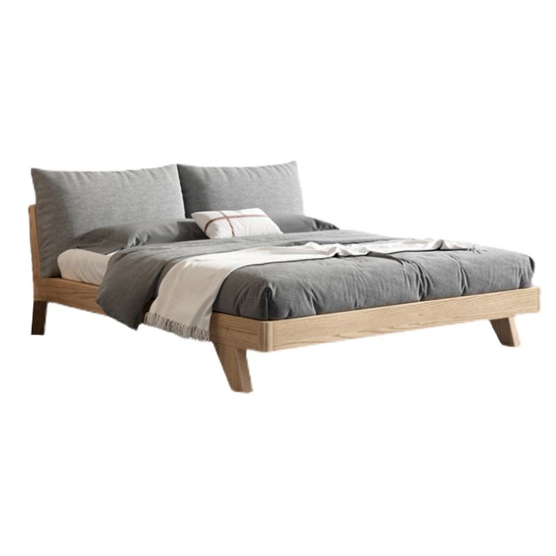 Wood Low Profile Upholstered Bed Nordic 35.43-Inch H Bed Frame with Headboard