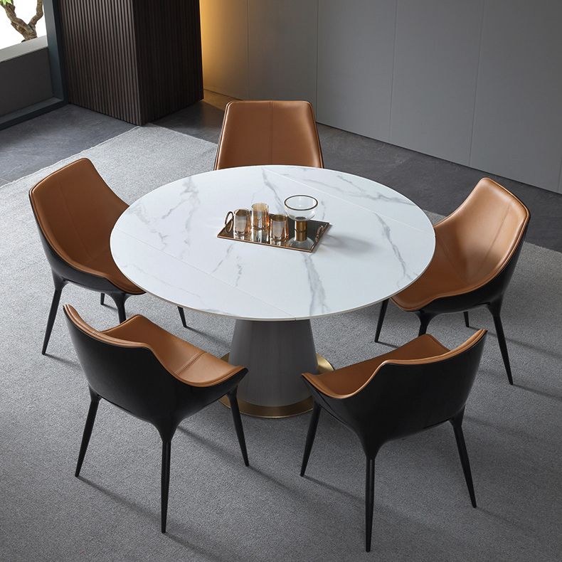 Faux Leather Dining Chairs Contemporary Chairs with Metal Legs