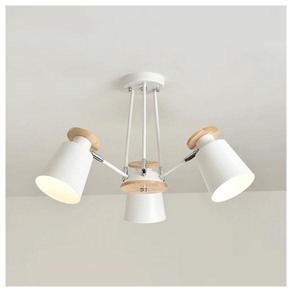 Rotatable Bucket Shade Chandelier Nordic Simple Metal Pendant Light for Living Room