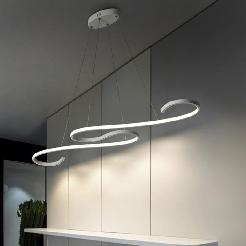 Meandering Pendant Lighting Simplicity Metal Restaurant LED Island Light Fixture