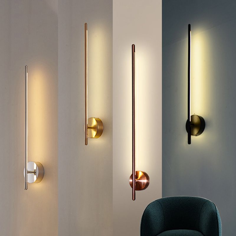 Linear Shape Metal Wall Light Fixture Modern Style 1 Light Wall Mounted Light Fixture