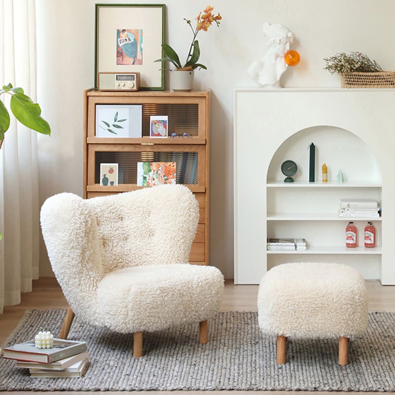 Basic Four Leg Lounge Chair Fixed Back Side Chair for Living Room