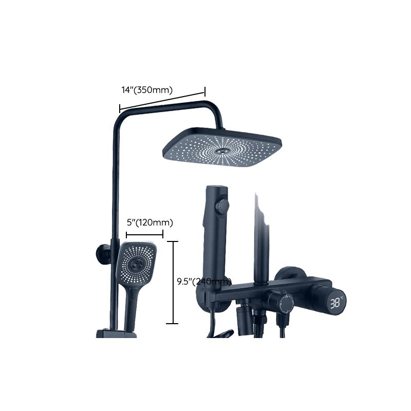 Temperature Control Shower System Valve Included Brass Wall Mounted Shower Combo