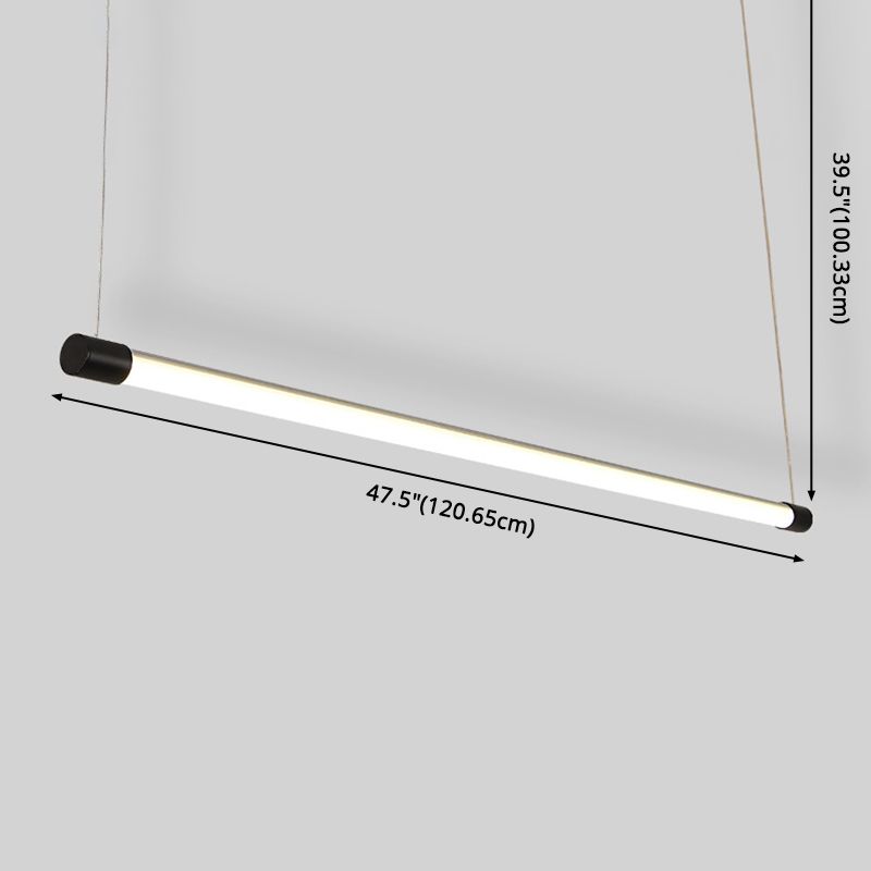 47 pouces de longueur ronde tube à led d'île Light Minimalisme moderne Aménagement d'éclairage à barre long pour la salle des affaires de bureau
