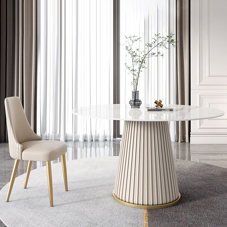 1/2/4/7 Pcs White Dining Table Set with Sintered Stone Top Table Furniture Set