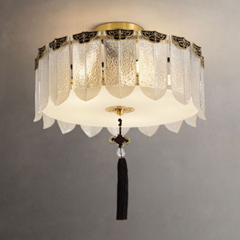 Modern Simple Round Shape Ceiling Light with Glass Shade for Living Room