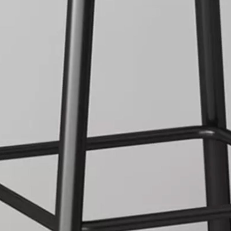 Modern Armless Backrest Counter Stool Iron Dining Room Bar Stool with Cushion