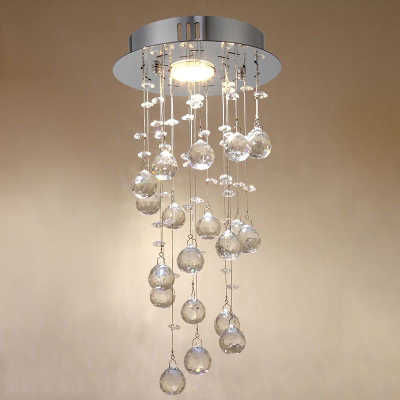 Droplet Hanging Light Fixtures Modern Simplicity Stainless Steel Ceiling Pendant for Stairwell