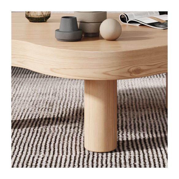 3 Legs Cocktail Table Nordic Solid Wood Free Form Single Coffee Table
