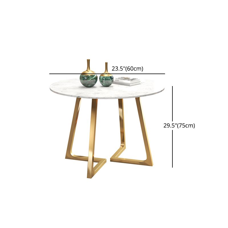 Glam 1/2/5 Pieces Dining Set Round Stone Dining Table for Dining Room