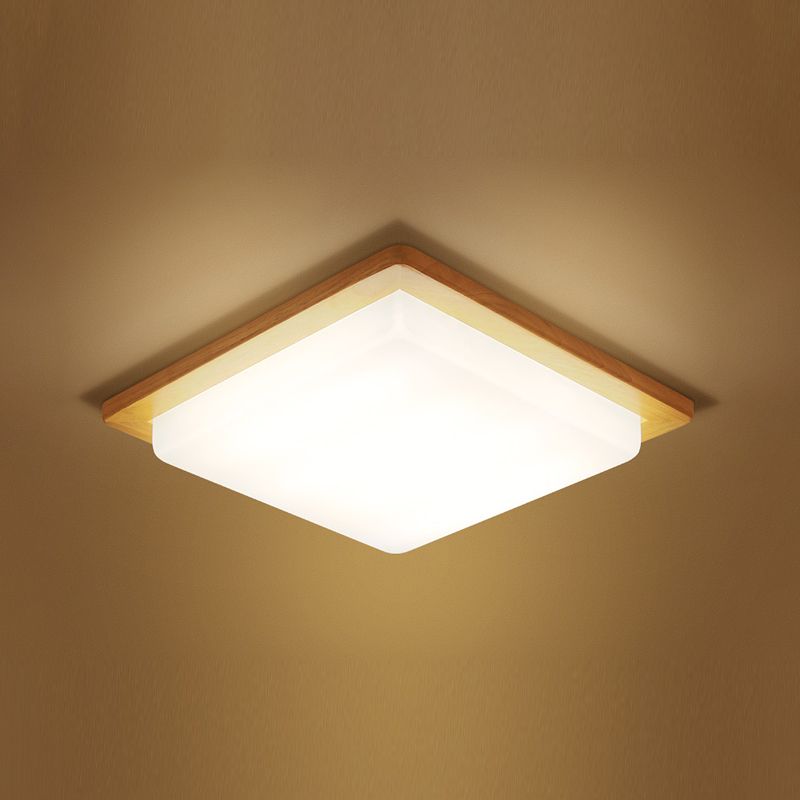 Luminaires de plafond encastrés à LED carrés Luminaire de plafond encastré moderne en bois