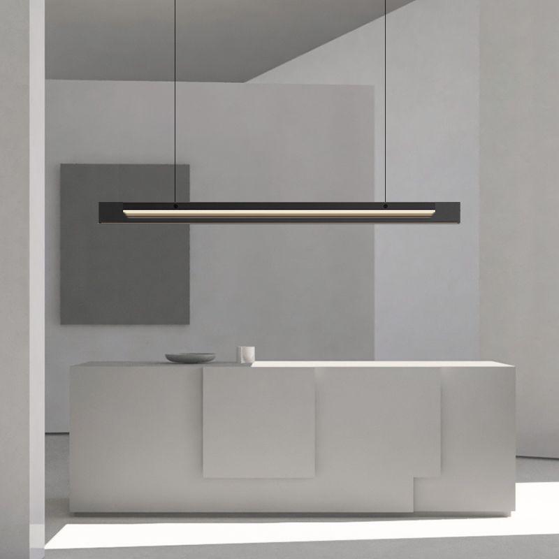 Modern Simple Island Lamp LED Island Hanging Lamp with Glass Shade for Dining Room