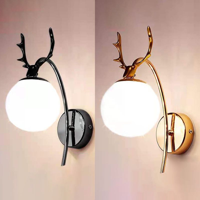 Decorative LED String Light Glass Wall Lamp with Gooseneck for Bedroom Living Room