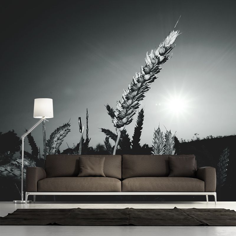 Soft Color Wheat Field Mural Wallpaper Decal Customized Modern Wall Covering for Bedroom