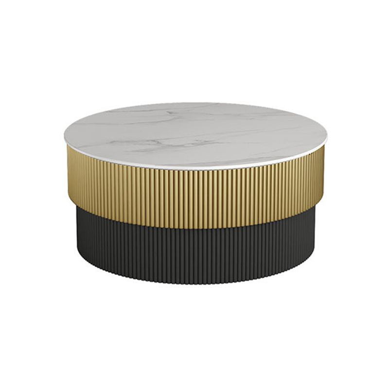 Round Slate Coffee Table Glam Pedestal No Distressing Single Coffee Table