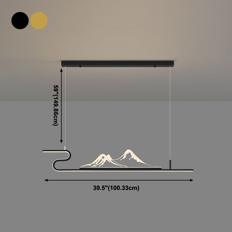 Geometrische Inselleuchte moderne Teelauminselbeleuchtung mit Acrylschatten