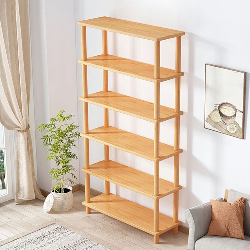 Modern Open Back Standard Bookshelf Wooden Bookcase for Study Room