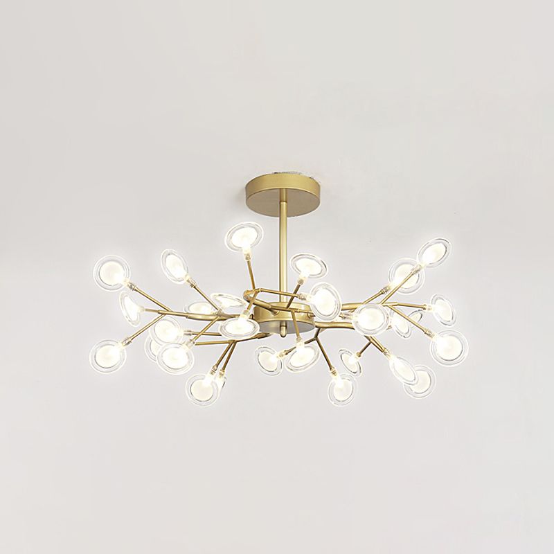 Light Luxury Style Pendant Chandelier Light Metal Chandelier in Gold Finish