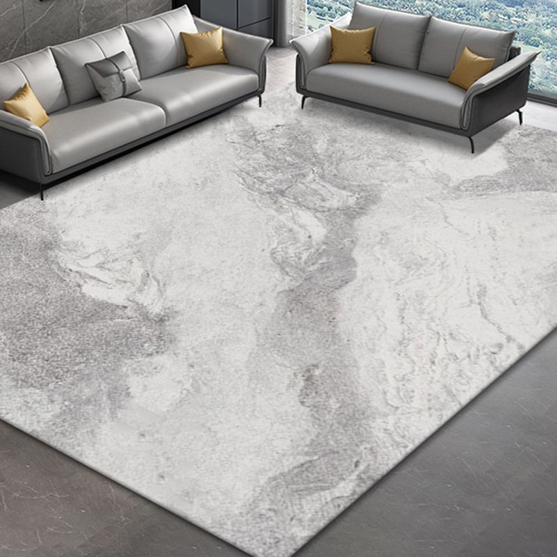 Light Grey Modern Rug Blending Graphic Industrial Rug Non-Slip Backing Rug for Home Decor