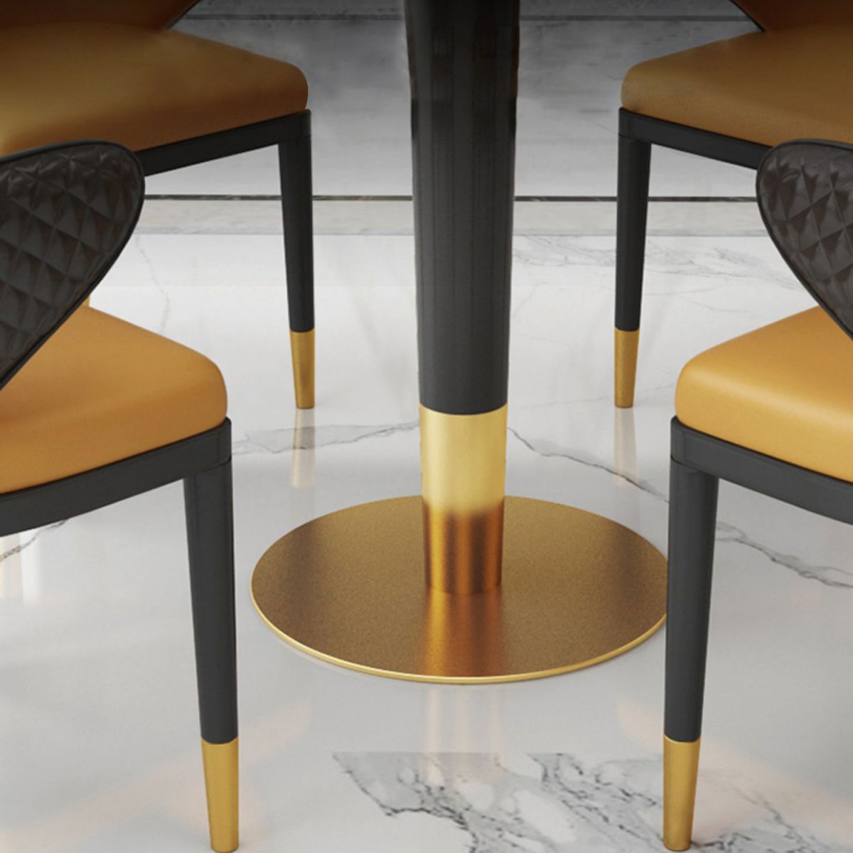 Glam 1/2/3/4/5 Pieces Round Furniture Sintered Stone Standard Height Dining Room Table Set