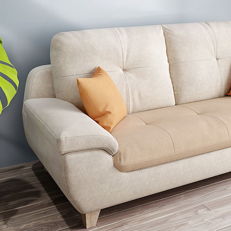 Faux Leather Pillow Top Arm Modern Sofa with Stain Resistant and Water Proof