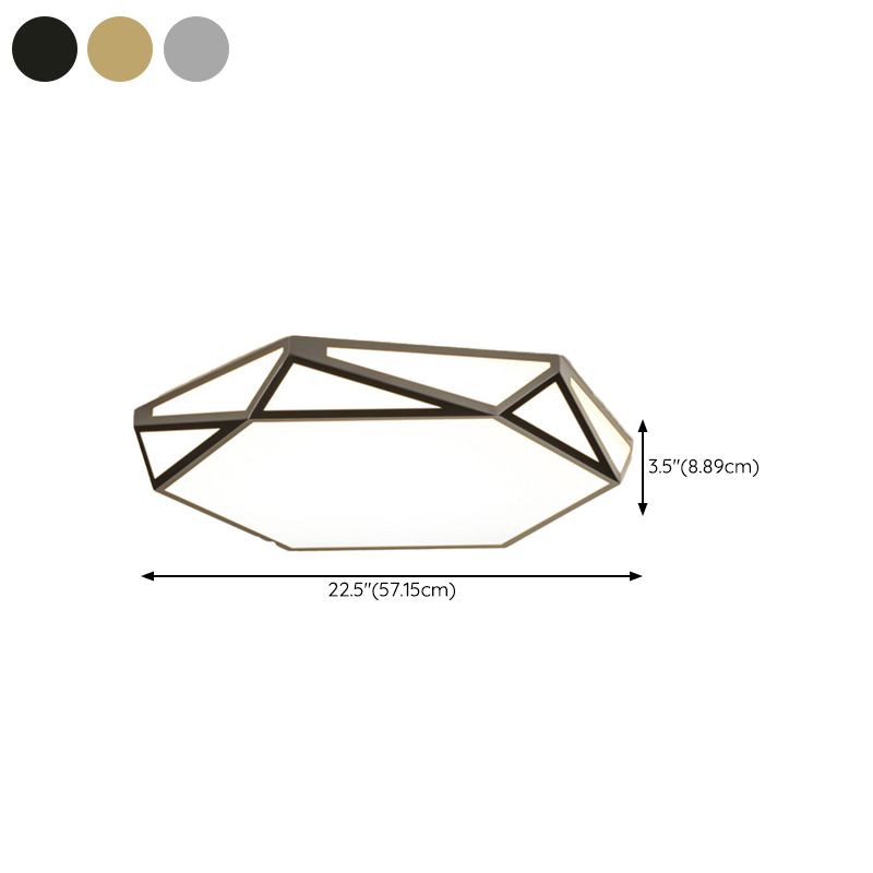 Minimalism Ceiling Light Fixture Geometry LED Flush Mount for Living Room